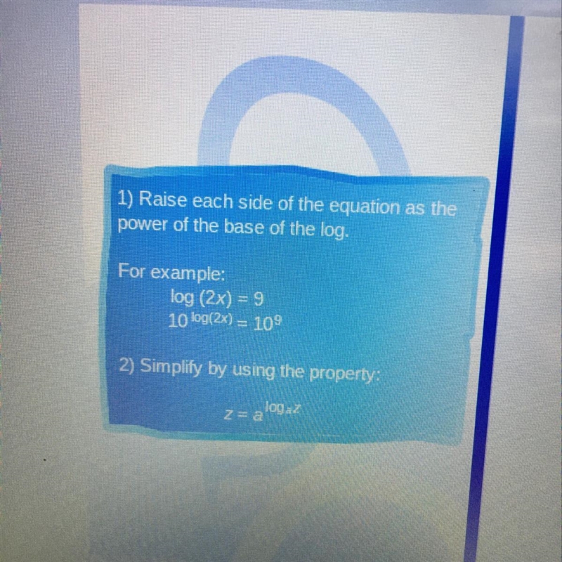 Solve this equation for x. Round your answer to the nearest hundredth. 0.75=logx-example-1