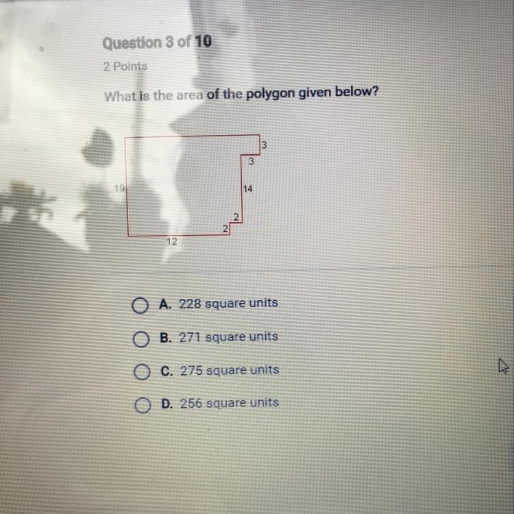 What is the area of the polygon given below-example-1