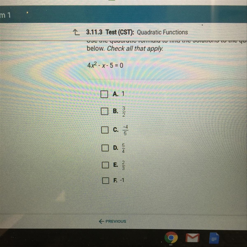 Use the quadratic formula to find the solutions to the quadratic equation below. Check-example-1