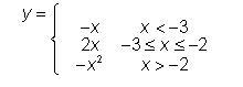 A function is defined as follows: For which x-values is y = -9? Select all that apply-example-1