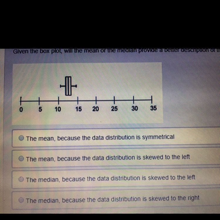 Given the box plot, will the mean or the median provide a better description of the-example-1