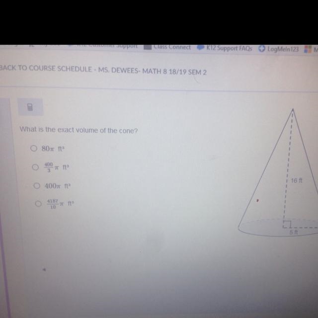 What is the exact volume of the cone-example-1