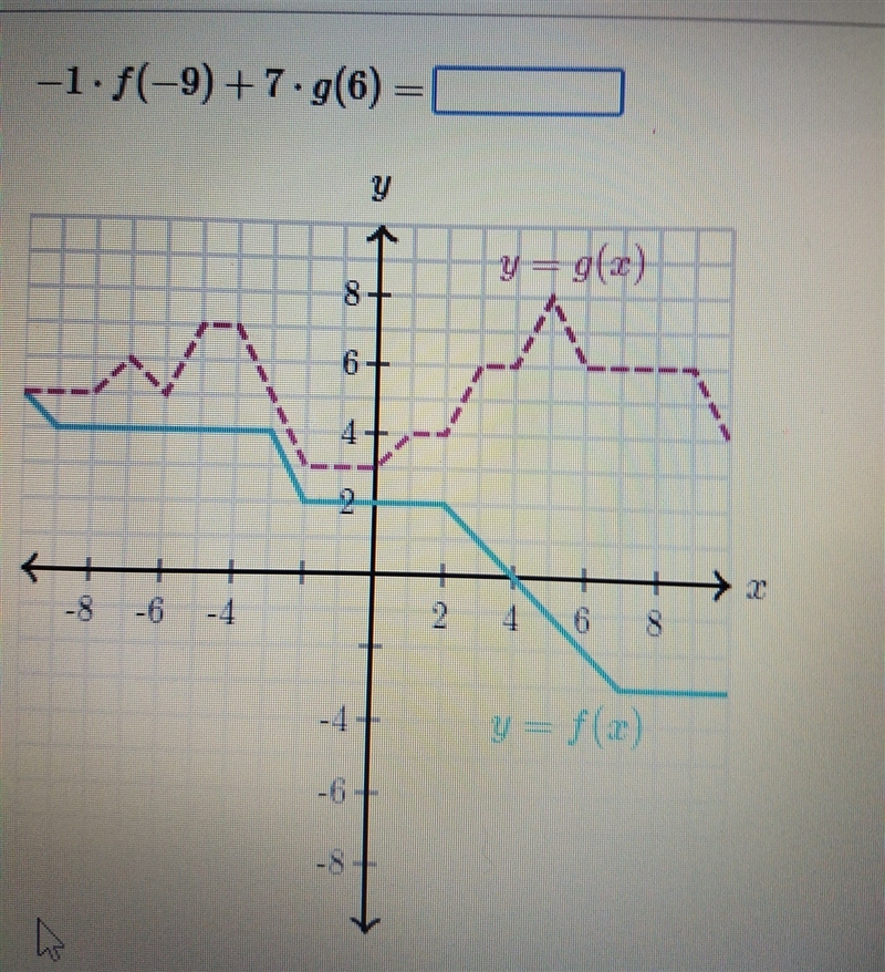 -1×f(-9)+7×g(6) respond before 12 am-example-1