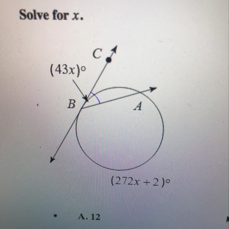 Solve for x in the picture please-example-1