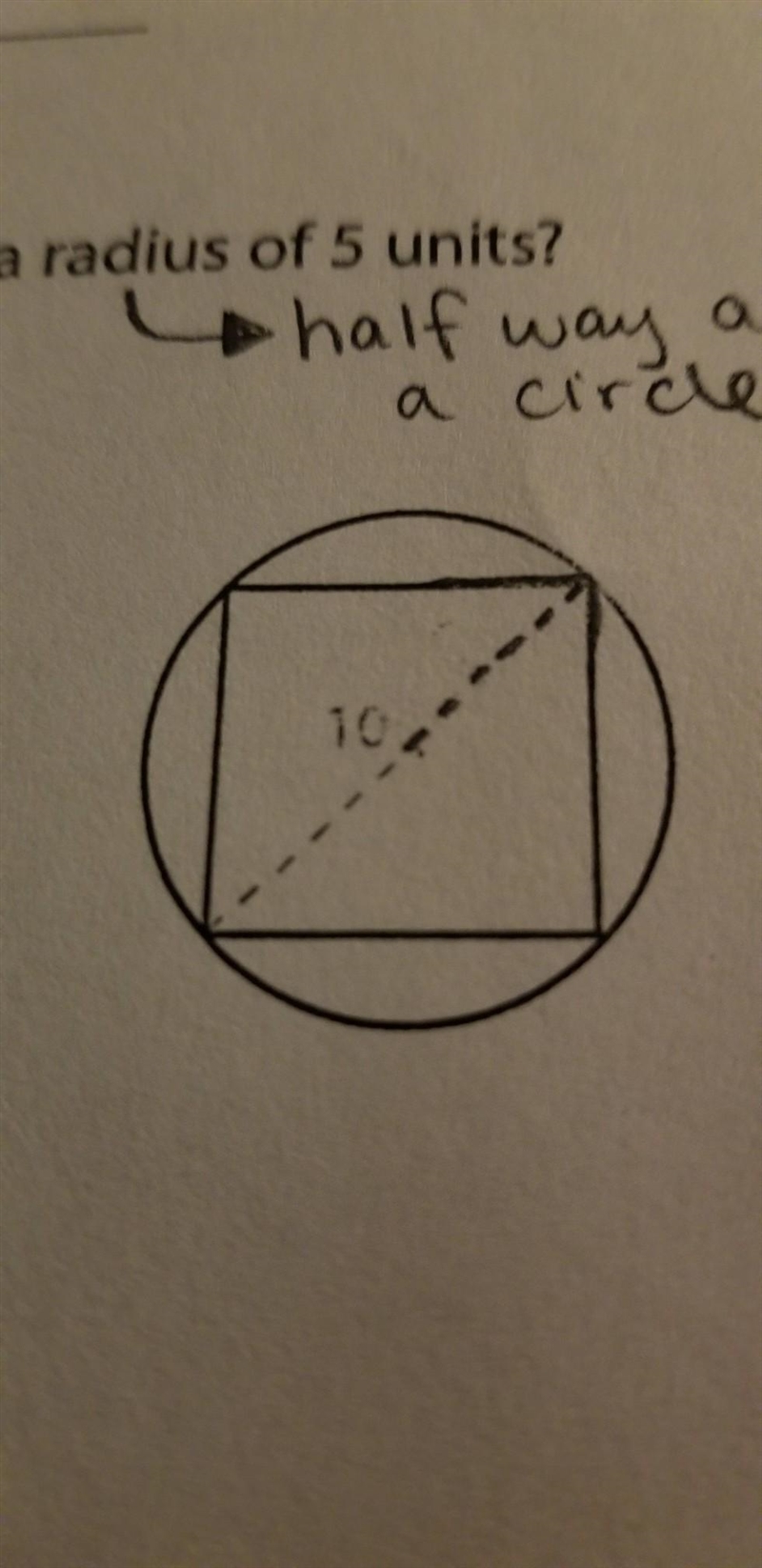 What is the side length of the largest square that can fit into a circle with a radius-example-1