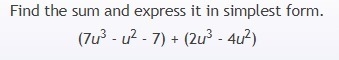 40 points. Find the sum and express it in the simplest form.-example-1