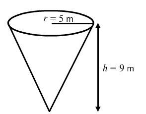 What is the area of the base of this right circular cone in terms of π?-example-1