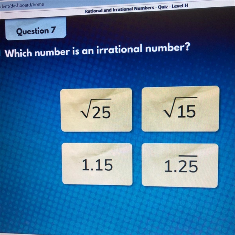 Which number is an irrational number?-example-1