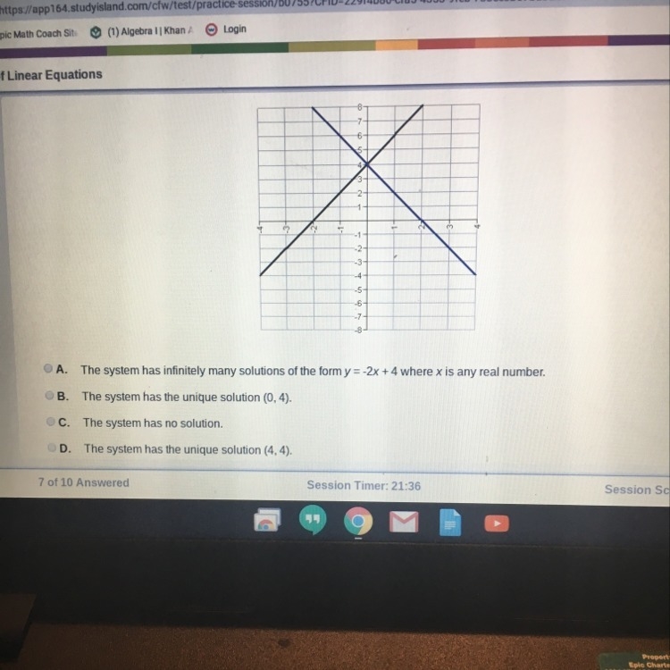 Describe the solution to the system of equations-example-1