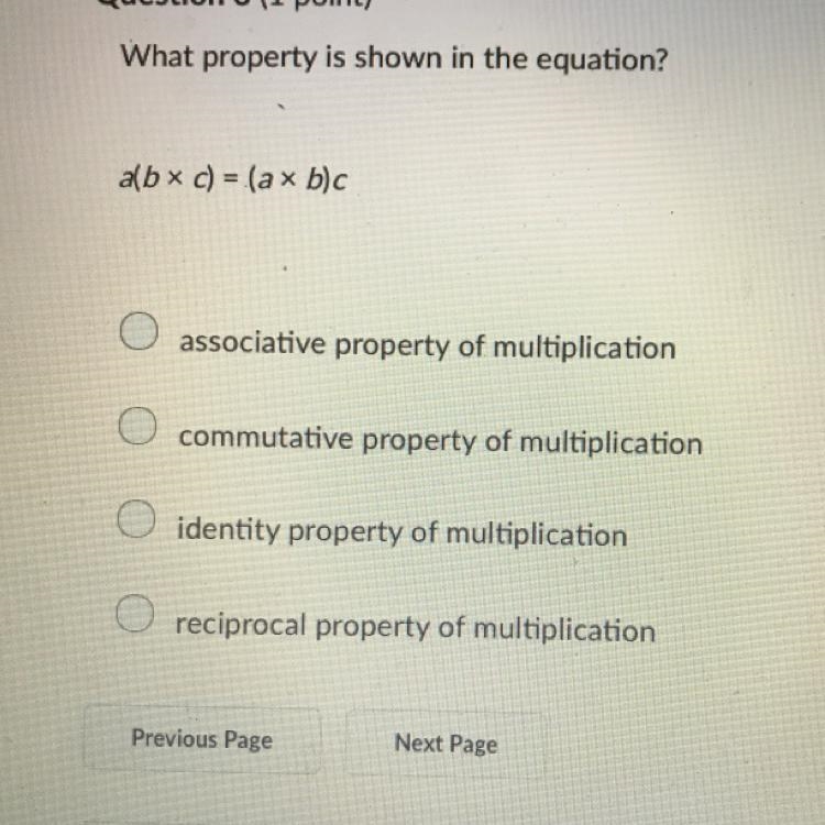 What property is shown in the equation? a(b x c) = ( a x b)c help please-example-1