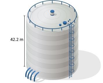 The Springfield water tower, shown below, has a diameter of 24 meters. The tank is-example-1