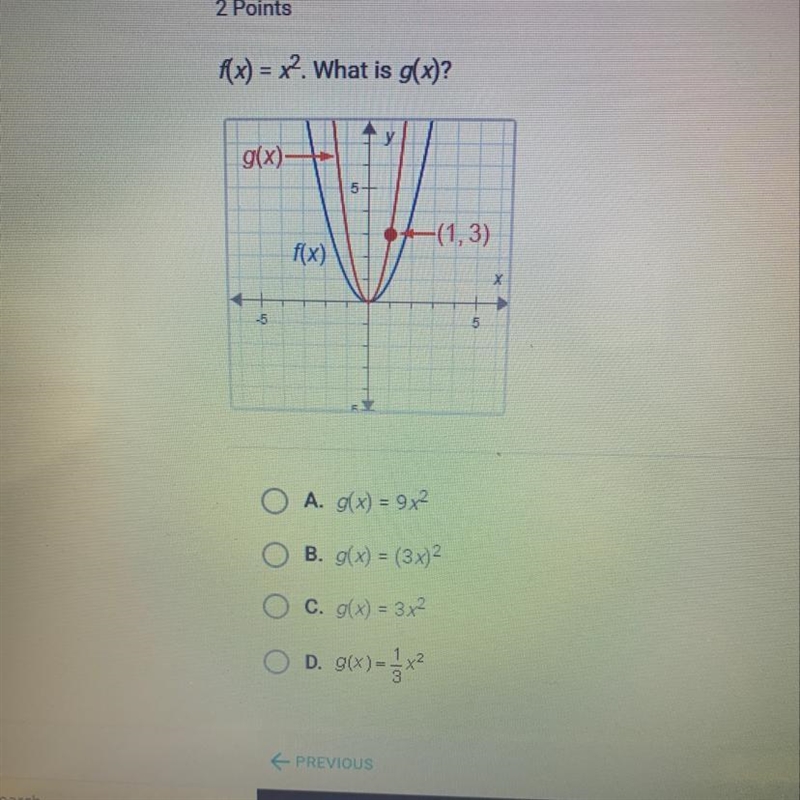 F(x)=x^2 what is g(x)-example-1