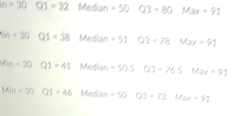 The data represents the semester exam scores of 8 students in a math course. {51, 91, 46, 30, 36, 50, 73, 80} What-example-1