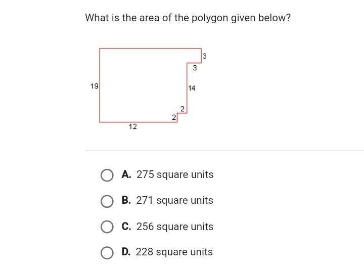 What is the area of the polygon given below-example-1