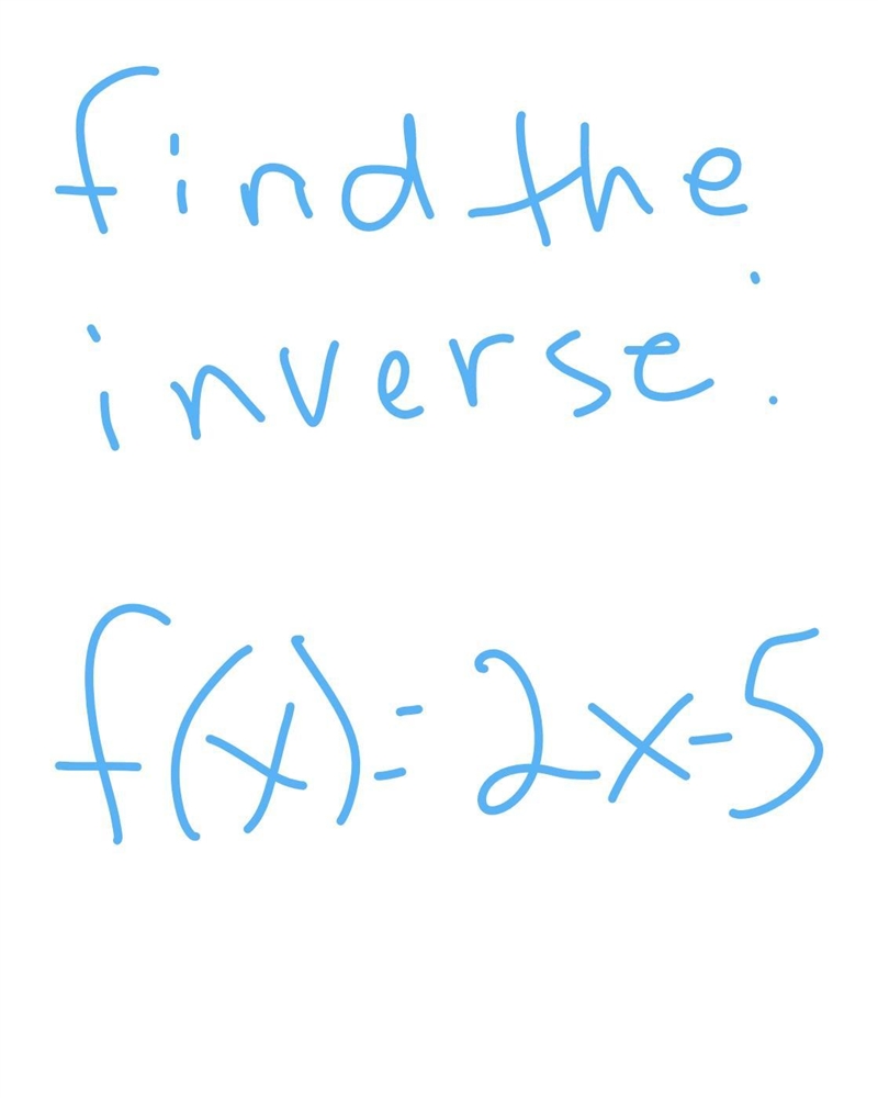 Find the inverse of f(x)=2x-5​-example-1