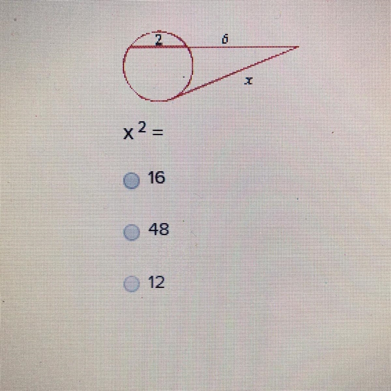 Urgent!! X^2= 16 48 12-example-1