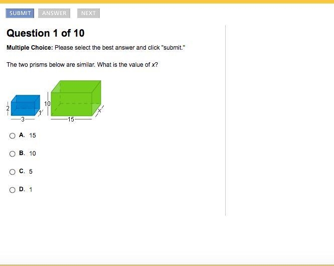 The two prisms below are similar. What is the value of x?-example-1