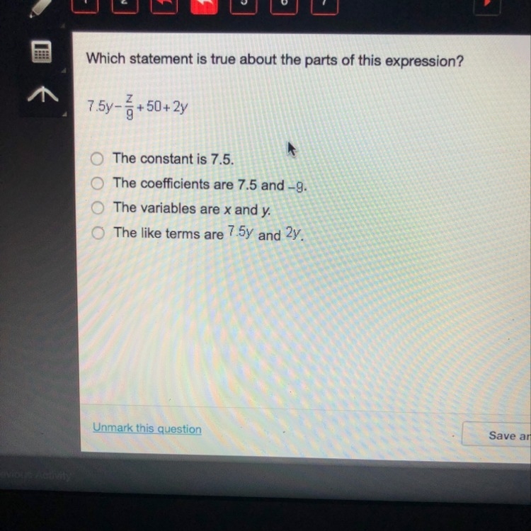 Which statement is true about the parts of the expression-example-1