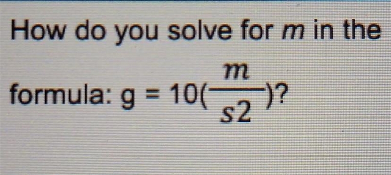 How do you solve for M in the formula? Give Steps Please!​-example-1