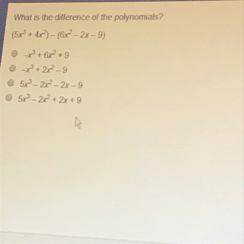 What is the difference of the polynomials ?-example-1