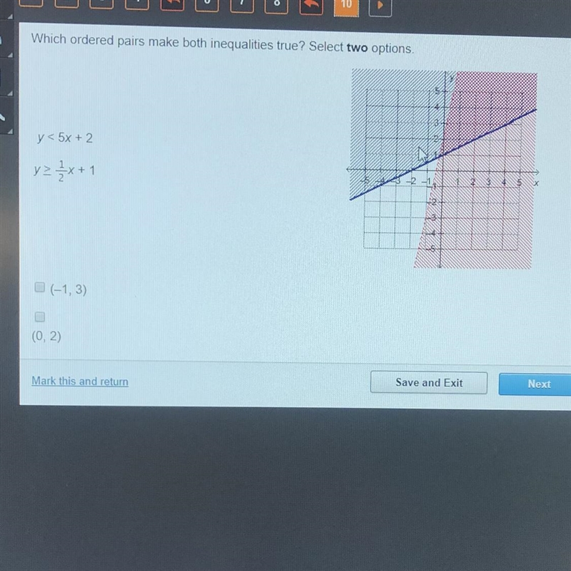 What is the answer for prefer pairs inequalities in a graph point form-example-1