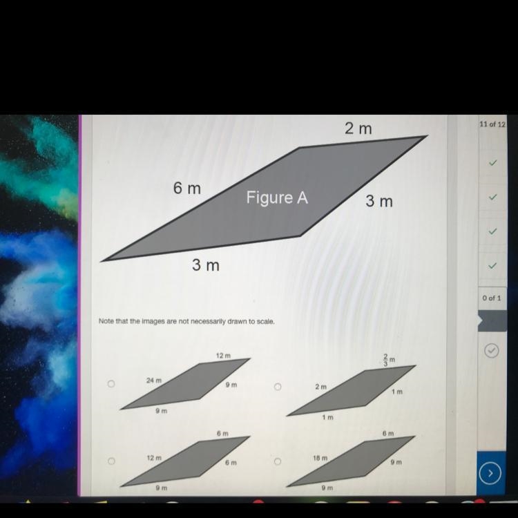 What figure is a dilation of figure a by a factor of three-example-1