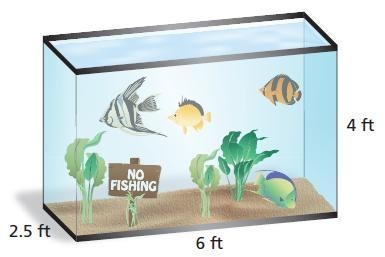 A public library has an aquarium in the shape of a rectangular prism. The base is-example-1