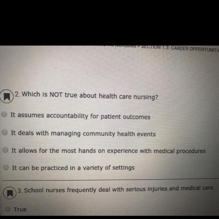 Which is no true about health care nursing-example-1