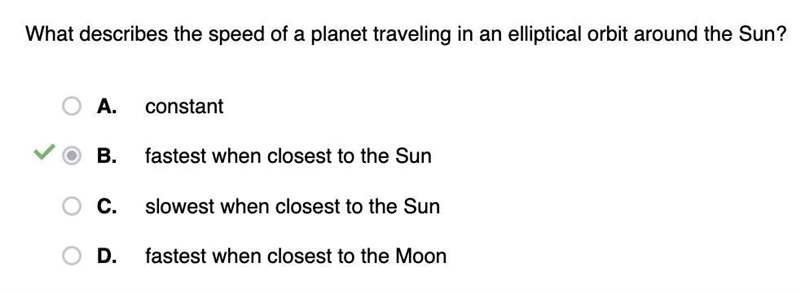 At what position in its elliptical orbit is the speed of a planet a maximum? when-example-1