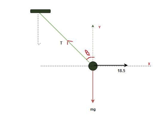 A ????=2.75m=2.75 kg object hangs in equilibrium at the end of a rope (taken as massless-example-1