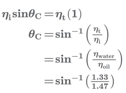 Canola oil is less dense than water, so it floats on water, but its index of refraction-example-1