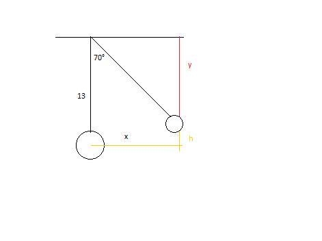 A ball of mass 0.35 kg hangs straight down on a string of length 13 cm. It is then-example-1