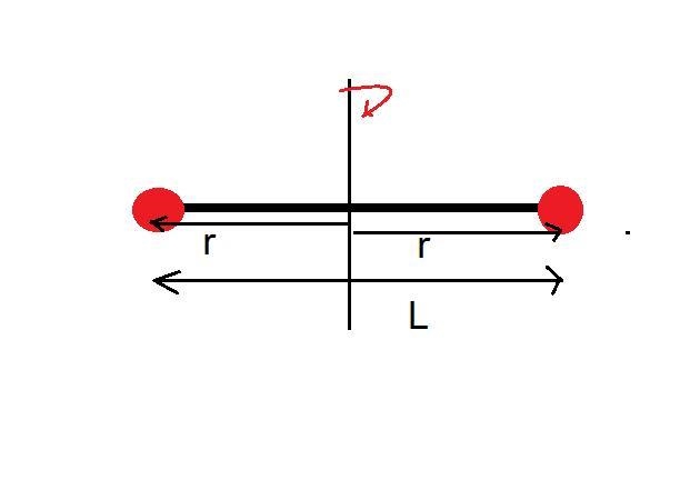 A uniform bar has two small balls glued to its ends. The bar is 3.00 m long and with-example-1