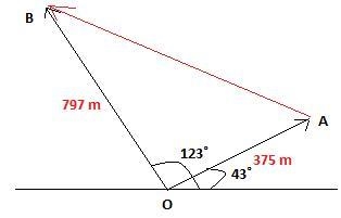 A radar station detects an airplane approaching directly from the east. At first observation-example-1