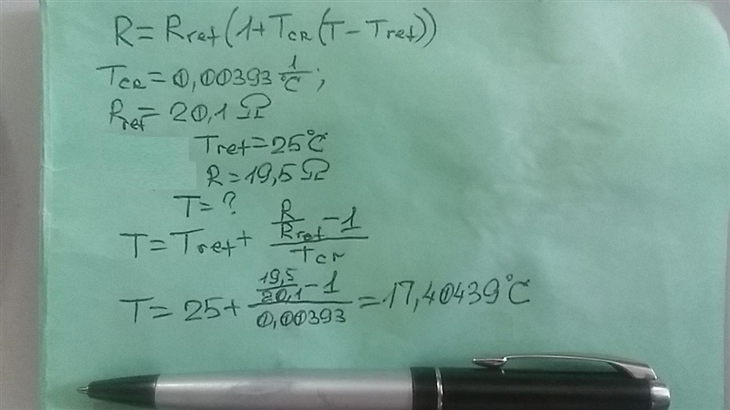 The resistance of metals is often temperature dependent. The dependence is characterized-example-1