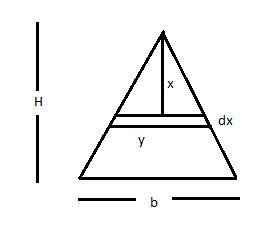 A triangular plate with base 4 m and height 5 m is submerged vertically in water so-example-1