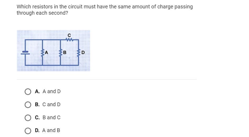 Which resistors in the circuit must have the same amount of charge passing through-example-1