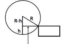 The drawing shows a bicycle wheel resting against a small step whose height is h = 0.110 m-example-1