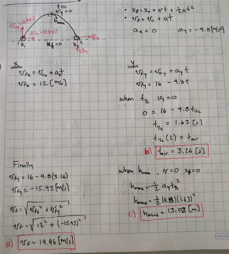 26. A ball is kicked with an initial velocity of 16 m/s in the horizontal direction-example-1