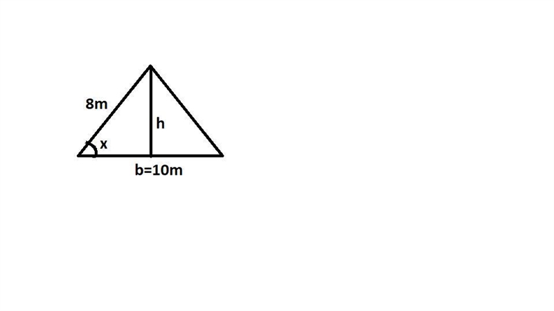 Two sides of a triangle are 8 m 8 m and 10 m 10 m in length and the angle between-example-1