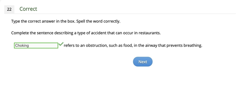 Complete the sentence describing a type of accident that can occur in restaurants-example-1