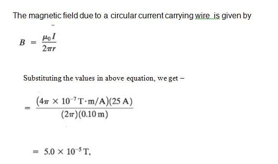 An electric wire in the wall of a building carries a dc current of 25 a vertically-example-1