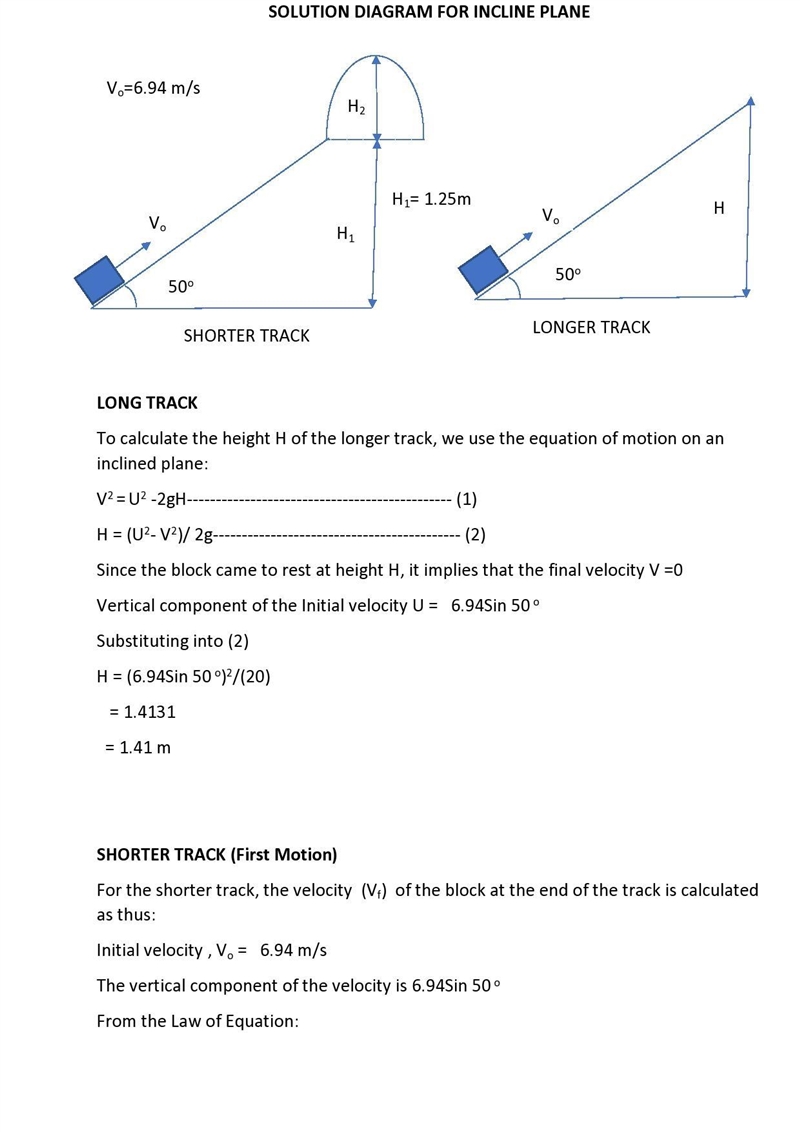 The drawing shows two frictionless inclines that begin at ground level (h = 0 m) and-example-1