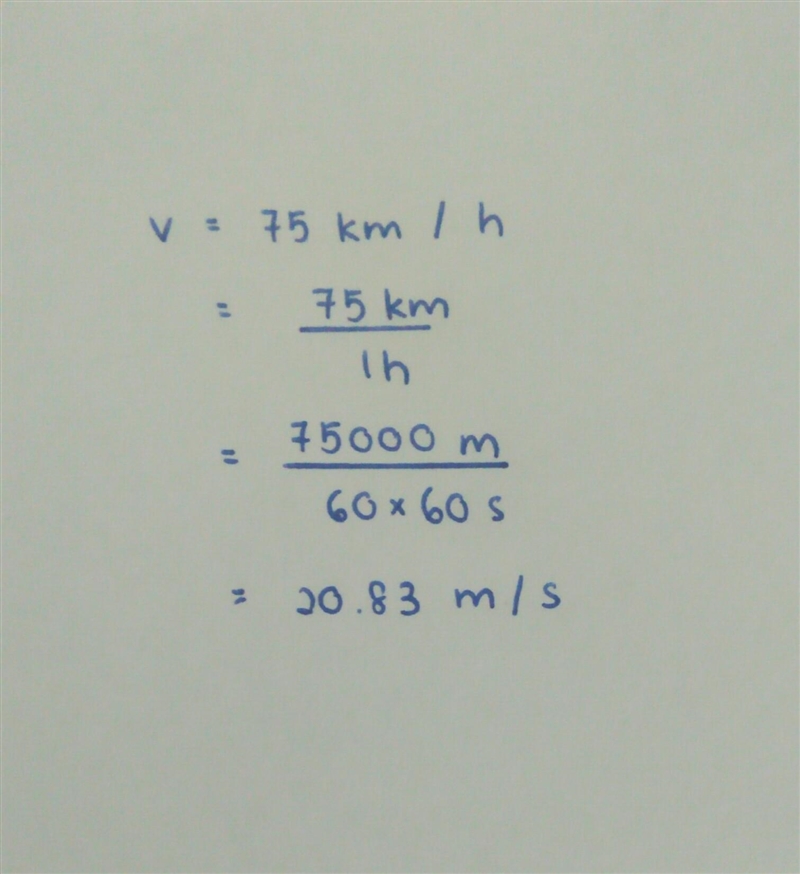 How long does it take for a truck accelerating at 1.5 m/s^2 to got from rest to 75 km-example-1