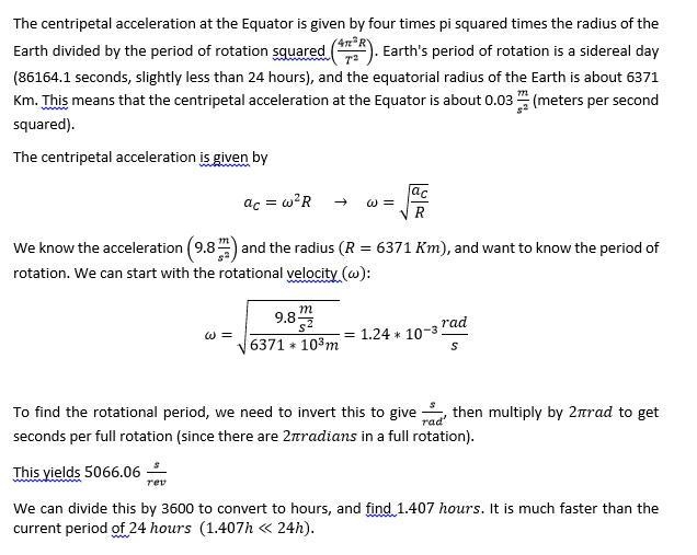 What is the magnitude of the centripetal acceleration of an object on Earth's equator-example-1