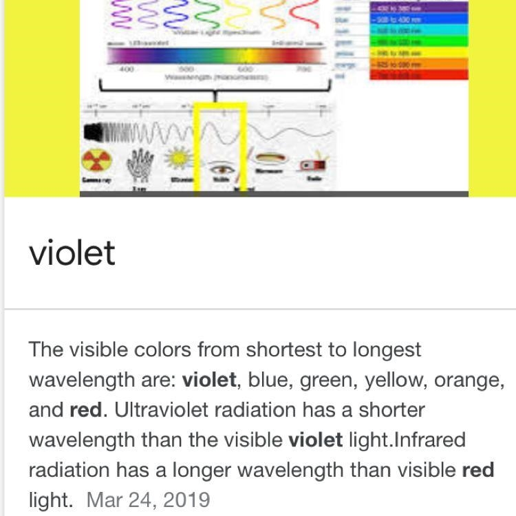 Which color of visible light has the shortest wavelength?-example-1