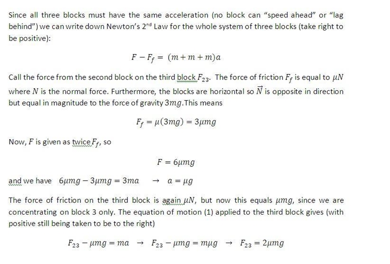 Given: Each block has masses m1 = m2 = m3 = m and the coefficient of kinetic friction-example-2