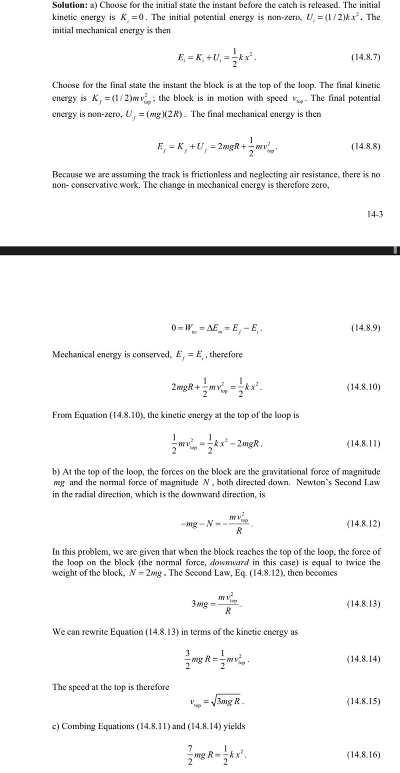 A small block of mass m is pushed against a spring with spring constant k and held-example-1