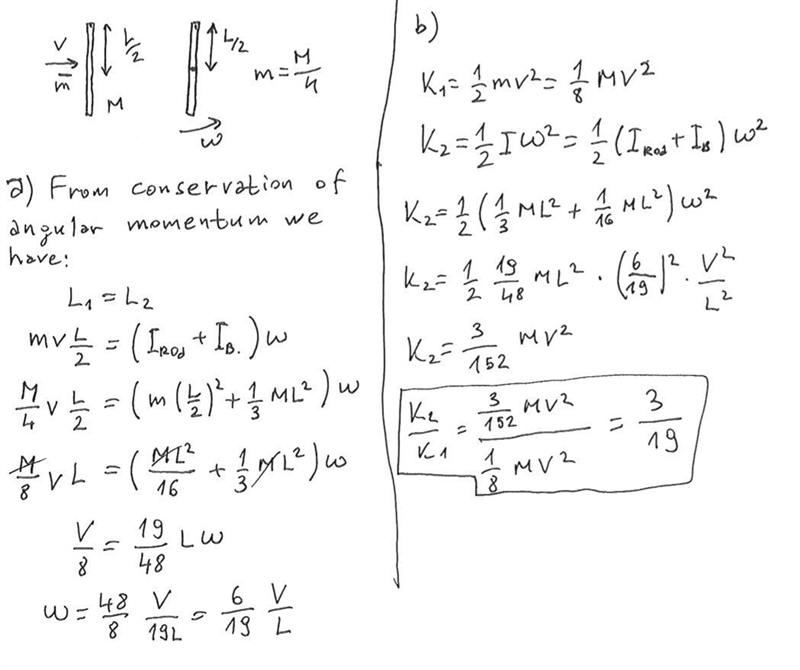 A uniform rod of length L rests on a frictionless horizontalsurface. The rod pivots-example-1