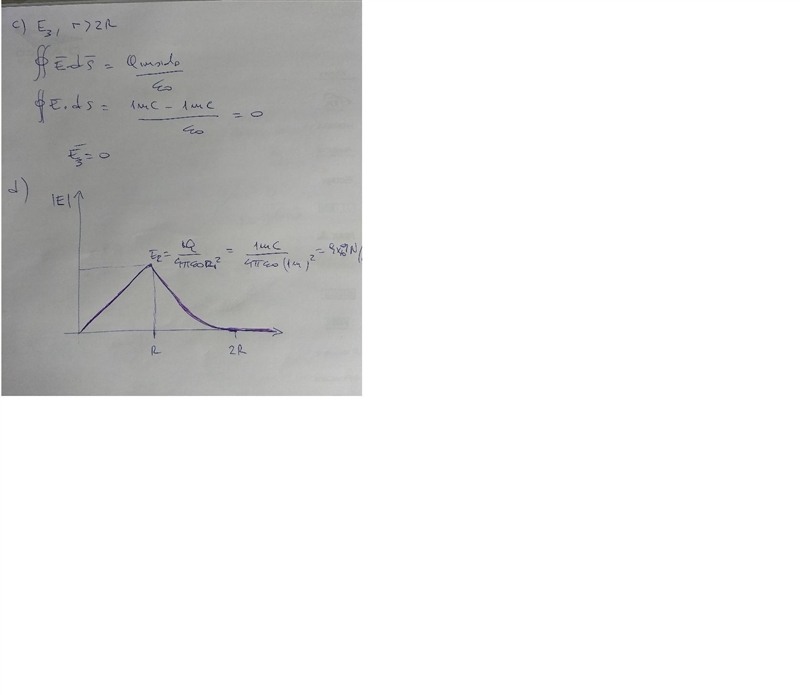 A solid insulating sphere of radius R = 1.0 m that carries a positive charge Q1 = 1.0 mC-example-2